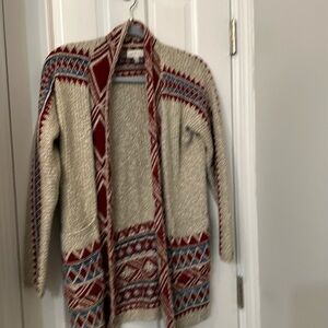EUC Lucky Brand  southwetern, no close cardigan sweater cotton acrylic EUC